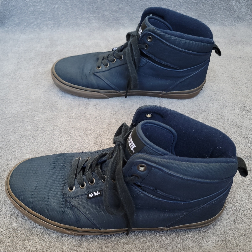 Vans Size 11 Atwood Hi Top Canvas Skate Shoe (Blue/Gum) - Picture 4 of 8